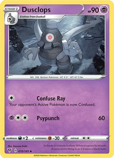 Dusclops 070/185 · Reverse Holofoil (Vivid Voltage)