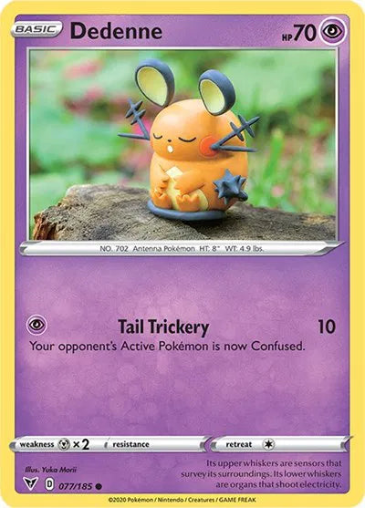 Dedenne 077/185 · Reverse Holofoil (Vivid Voltage)