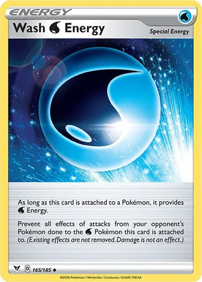 Wash Water Energy 165/185 · Reverse Holofoil (Vivid Voltage)