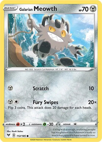 Galarian Meowth 112/185 · Normal (Vivid Voltage)