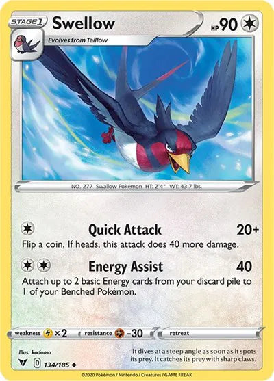 Swellow 134/185 · Normal (Vivid Voltage)