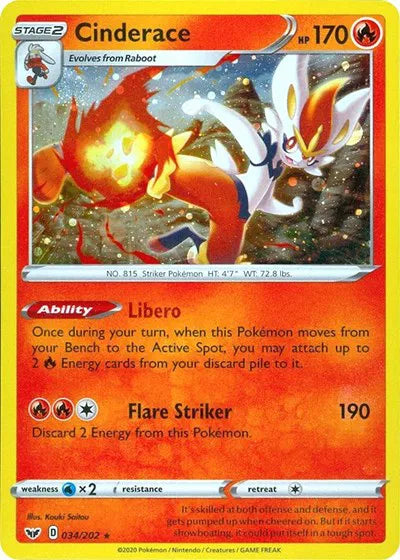 Cinderace (Cosmos Holo) 034/202 (Miscellaneous Cards & Products)