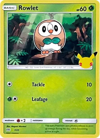 Rowlet 7/25 · Normal (McDonald's 25th Anniversary Promos)