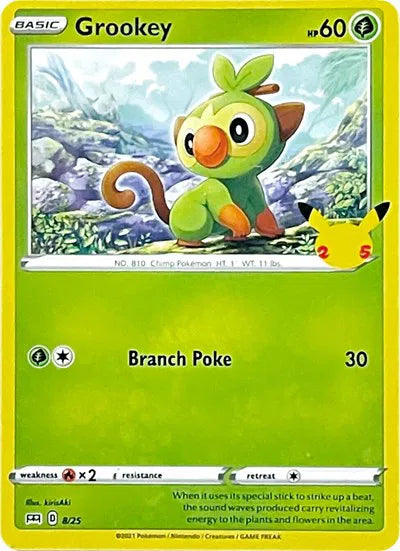 Grookey 8/25 · Normal (McDonald's 25th Anniversary Promos)