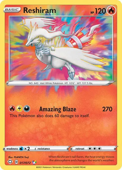 Reshiram Shining Fates Amazing Rare 017/072