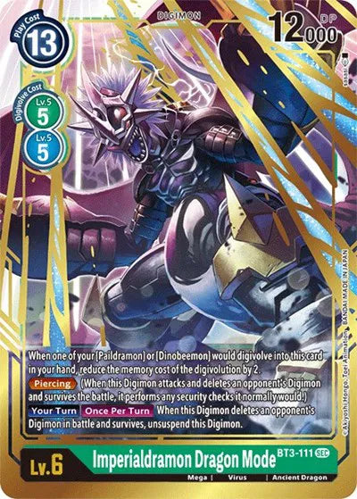Imperialdramon Dragon Mode (Secret Rare) BT3-111 SEC (Release Special Booster)