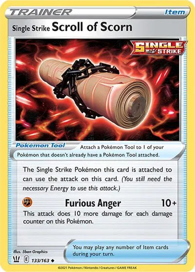 Single Strike Scroll of Scorn 133/163 · Normal (Battle Styles)