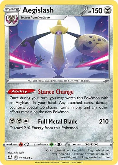 Aegislash (107) 107/163 · Reverse Holofoil (Battle Styles)