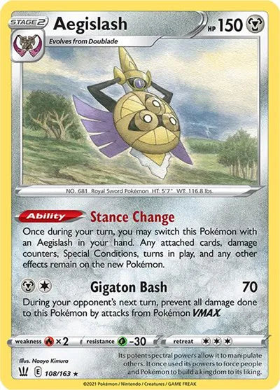 Aegislash (108) 108/163 · Normal (Battle Styles)