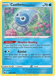 Castform Rainy Form 033/198 · Reverse Holofoil (Chilling Reign)