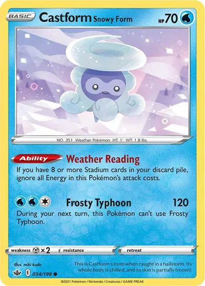 Castform Snowy Form 034/198 · Normal (Chilling Reign)