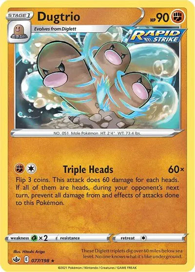 Dugtrio 077/198 · Reverse Holofoil (Chilling Reign)