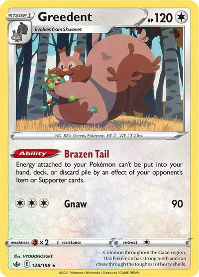Greedent 128/198 · Reverse Holofoil (Chilling Reign)