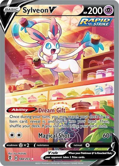 Sylveon V (Alternate Full Art) 184/203 (Evolving Skies) — PSA 10
