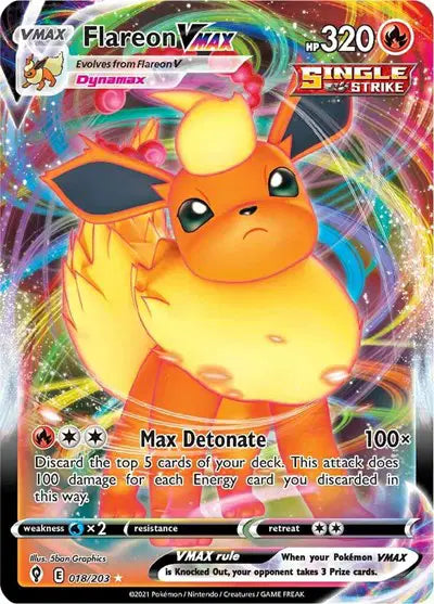 Pokémon Flareon VMAX 018/203 Ultra Rare