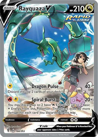 Rayquaza V (Alternate Full Art) 194/203 (Evolving Skies) — PSA 10