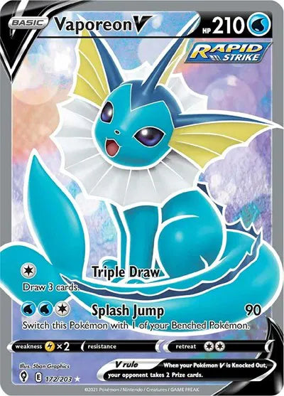Vaporeon V (Full Art) 172/203 - Evolving Skies