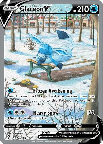Glaceon V (Alternate Art Full) 175/203 (Evolving Skies) — PSA 10
