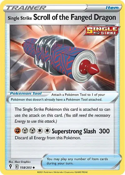 Single Strike Scroll of the Fanged Dragon 158/203 · Normal (Evolving Skies)