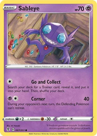 Sableye 067/203 · Reverse Holofoil (Evolving Skies)