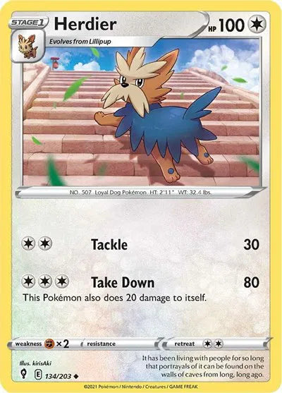 Herdier 134/203 · Normal (Evolving Skies)