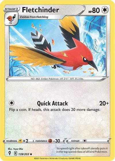 Fletchinder 139/203 · Normal (Evolving Skies)
