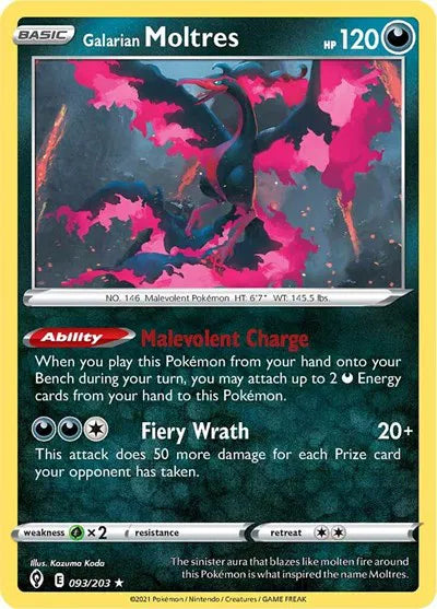 Galarian Moltres 093/203 · Holofoil (Evolving Skies)