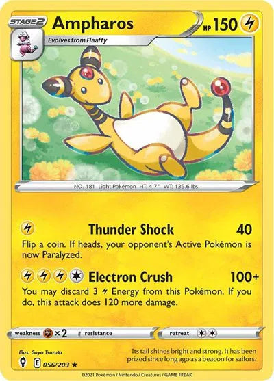 Ampharos 056/203 · Reverse Holofoil (Evolving Skies)