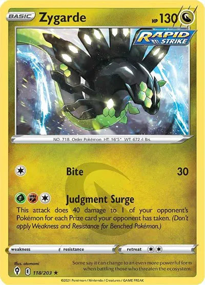 Zygarde 118/203 · Reverse Holofoil (Evolving Skies)