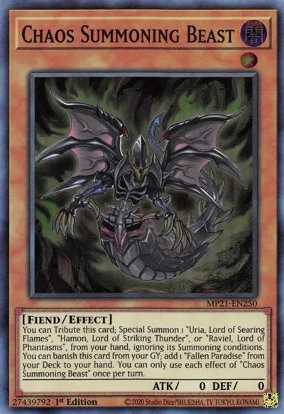 Chaos Summoning Beast MP21-EN250 (2021 Tin of Ancient Battles)