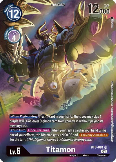Titamon (Alternate Art) BT6-081 SR (Double Diamond)