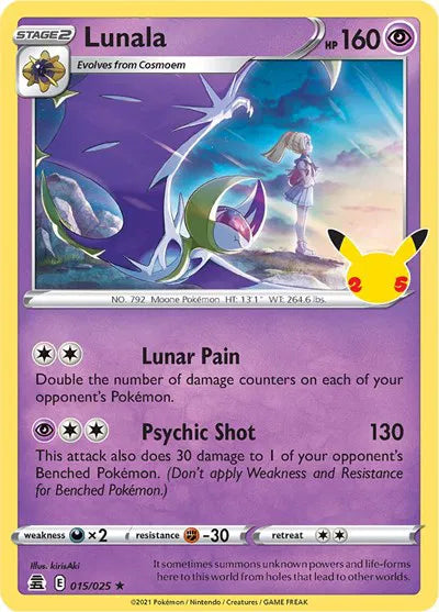 Lunala 015/025 · Holofoil (Celebrations)