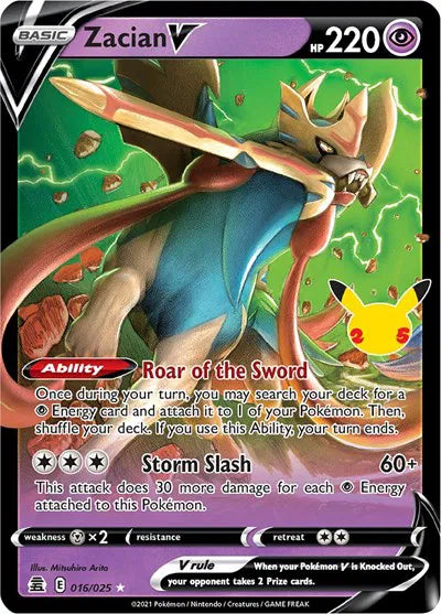 Zacian V 016/025 · Holofoil (Celebrations)