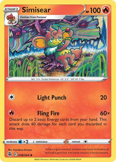 Simisear 038/264 · Reverse Holofoil (Fusion Strike)