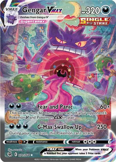 Gengar VMAX (Alternate Art Secret) 271/264 (Fusion Strike) — TAG 10