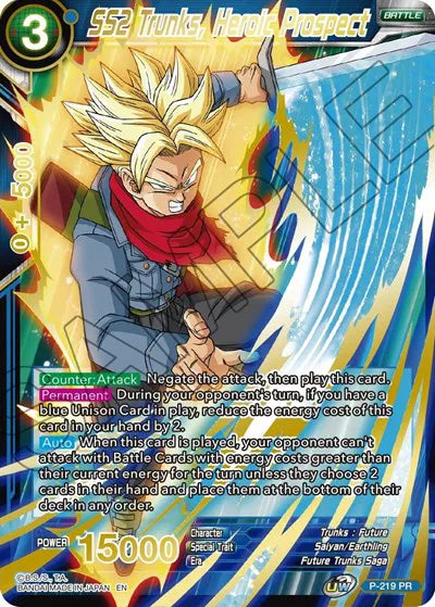 SS2 Trunks, Heroic Prospect (Gold Stamped) P-219 (Mythic Booster)