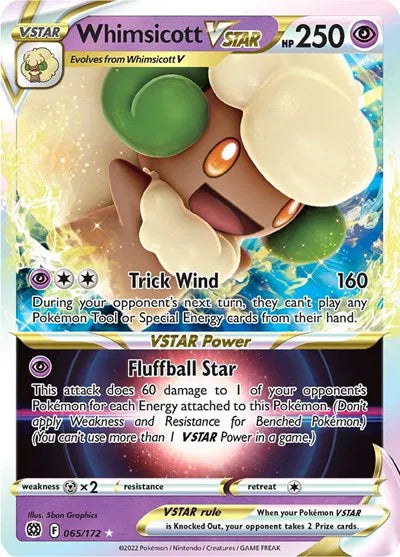 Whimsicott Vstar Ultra Rare Holofoil 065/172 English