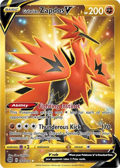 Galarian Zapdos V (Secret) 182/172 · Holofoil (Brilliant Stars)