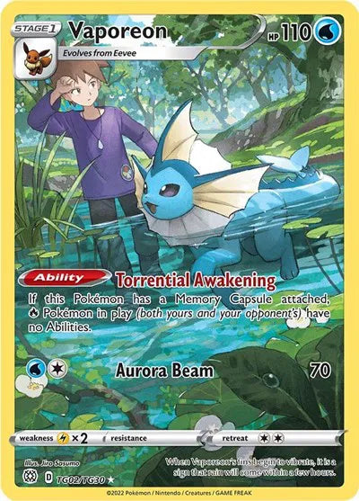 Vaporeon TG02/TG30 · Holofoil (Brilliant Stars Trainer Gallery)