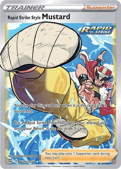Rapid Strike Style Mustard TG27/TG30 · Holofoil (Brilliant Stars Trainer Gallery)