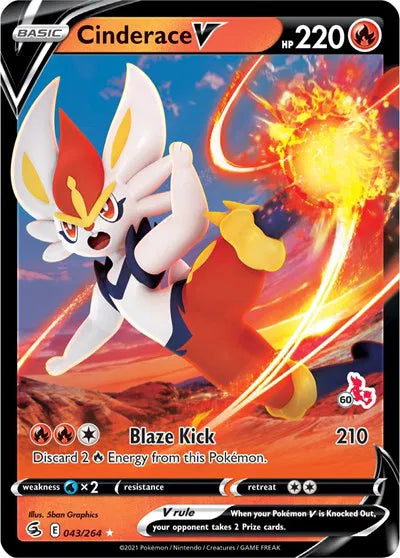 Cinderace V (#60 Cinderace Stamped) 043/264 (Battle Academy 2022)
