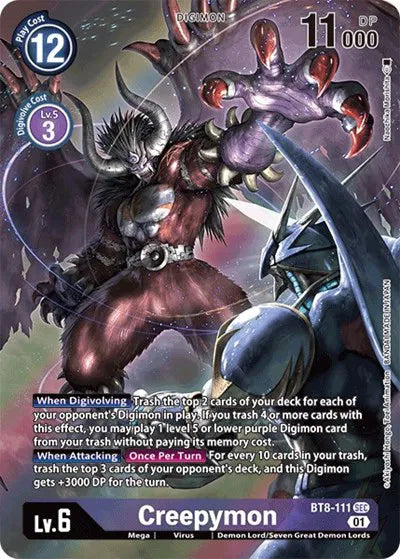 Creepymon (Alternate Art) BT8-111 SEC (New Awakening)