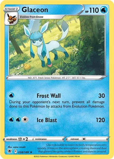 Glaceon 038/189 · Reverse Holofoil (Astral Radiance)