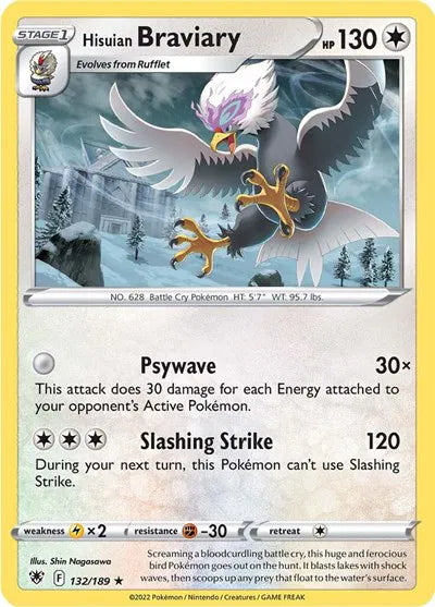 Hisuian Braviary 132/189 · Reverse Holofoil (Astral Radiance)