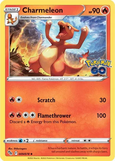 Charmeleon 009/078 · Reverse Holofoil (Pokemon Go)