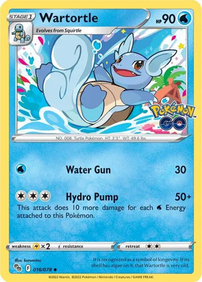 Wartortle 016/078 · Reverse Holofoil (Pokemon Go)