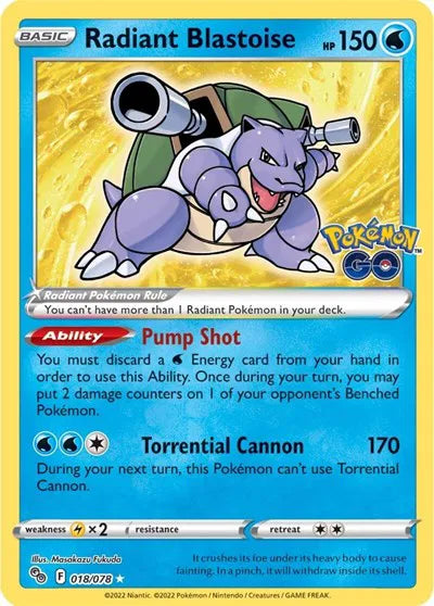 Radiant Blastoise 018/078 (Pokemon Go)