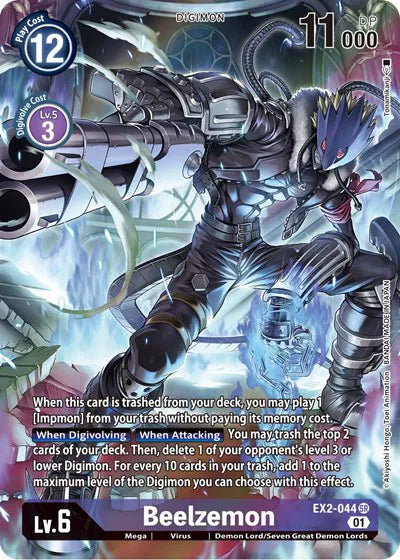 Beelzemon (Alternate Art) EX2-044 SR (Digital Hazard)