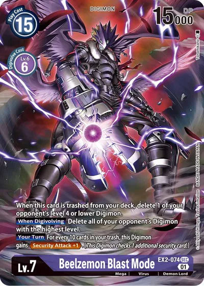 Beelzemon Blast Mode (Alternate Art) EX2-074 SEC (Digital Hazard)