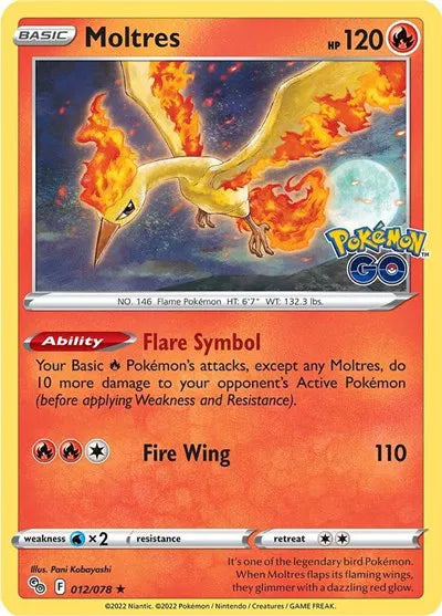Moltres 012/078 · Holofoil (Pokemon Go)